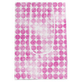 抽象芸術ピンクグリッタードット ミディアムペーパーバッグ (裏面)