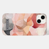 抽象芸術ピンクグレーウォーターカラーアート名テンプレート Case-Mate iPhoneケース (裏面 (横))