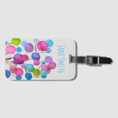 抽象芸術ピンクサマーツリーアート ラゲッジタグ (正面横)