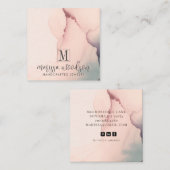 抽象芸術ピンクジュエリーデザイナーディスプレイカード スクエア名刺 (正面/裏面)