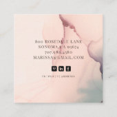 抽象芸術ピンクジュエリーデザイナーディスプレイカード スクエア名刺 (裏面)