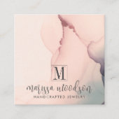 抽象芸術ピンクジュエリーデザイナーディスプレイカード スクエア名刺 (正面)