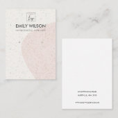 抽象芸術ピンクセラミック波イヤリング表示ロゴ 名刺 (正面/裏面)