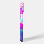 抽象芸術ピンクティール（緑がかった色）フローラ水カラー水玉模様 Case-Mate iPhoneケース (裏面 / 右)