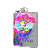 抽象芸術ピンクティール（緑がかった色）フローラ水絵画色 フラスク (左)