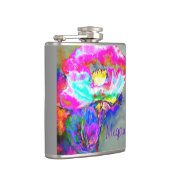 抽象芸術ピンクティール（緑がかった色）フローラ水絵画色 フラスク (右)