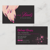 抽象芸術ピンクネイルアーティスト名刺 名刺 (正面/裏面)