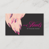 抽象芸術ピンクネイルアーティスト名刺 名刺 (正面)