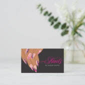 抽象芸術ピンクネイルアーティスト名刺 名刺 (スタンド正面)