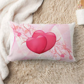 抽象芸術ピンクハートアメリカンMoJo枕 ランバークッション (ブランケット)