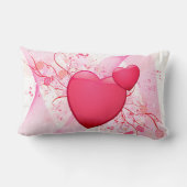 抽象芸術ピンクハートアメリカンMoJo枕 ランバークッション (裏面)