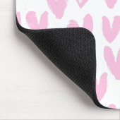 抽象芸術ピンクハートオンホワイト マウスパッド (コーナー)