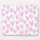 抽象芸術ピンクハートオンホワイト マウスパッド (正面)