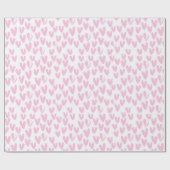 抽象芸術ピンクハートオンホワイト ラッピングペーパー (フラット)