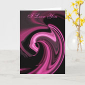 抽象芸術ピンクハート愛するYOUカード カード (黄色い花)