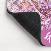 抽象芸術ピンクパターンモノグラム マウスパッド (コーナー)