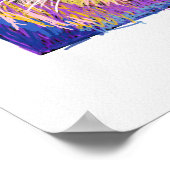 抽象芸術ピンクパープルイエローブルーライオン ポスター (角)