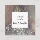 抽象芸術ピンクパープルシルバーリキッドアートマムカード コーリングカード (正面)