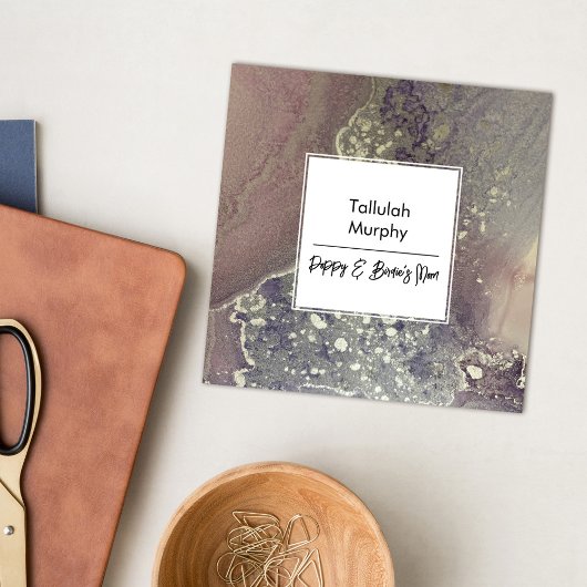 抽象芸術ピンクパープルシルバーリキッドアートマムカード コーリングカード