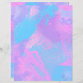 抽象芸術ピンクパープルターコイズスクラップブック紙 (正面/裏面)