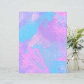 抽象芸術ピンクパープルターコイズスクラップブック紙 (スタンド正面)