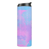抽象芸術ピンクパープルターコイズ タンブラー (回転左)