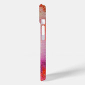 抽象芸術ピンクパープルフローラピンクジェムモノグラム Case-Mate iPhoneケース (裏面 / 左)