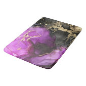 抽象芸術ピンクパープルブラック金ゴールド バスマット (アングル)