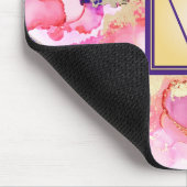 抽象芸術ピンクパープルモノグラムアート マウスパッド (コーナー)