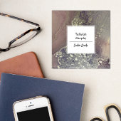 抽象芸術ピンクパープル銀アルコールインク液体芸術 スクエア名刺