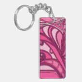 抽象芸術ピンクパ絵画ネル キーホルダー (正面左)