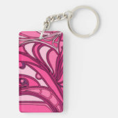 抽象芸術ピンクパ絵画ネル キーホルダー (裏面)