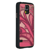 抽象芸術ピンクパ絵画ネル CarvedメープルGalaxy S5スリムケース (右)