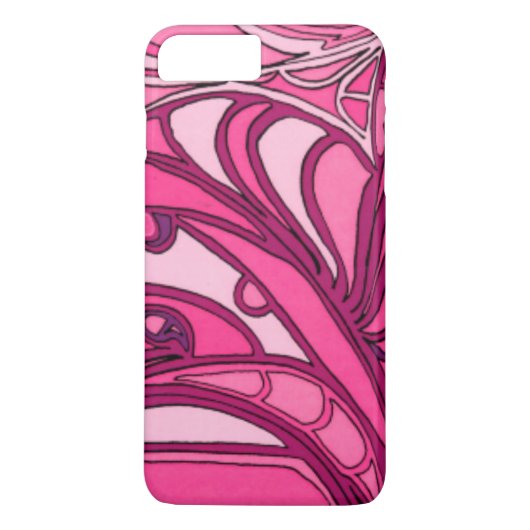 抽象芸術ピンクパ絵画ネル Case-Mate iPhoneケース (裏面)