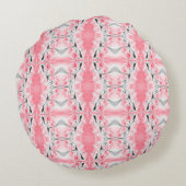 抽象芸術ピンクフラクタルパターン ラウンドクッション (裏面)