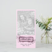 抽象芸術ピンクフローラありがとう サンキューカード (スタンド正面)