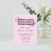 抽象芸術ピンクフローラ婚約パーティ招待状 招待状 (スタンド正面)