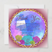 抽象芸術ピンクフローラ結婚クリスタル記念日 サンキューカード (正面)