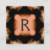 抽象芸術ピンクブラウンスクエアモノグラムホワイトパール スクエア名刺 (裏面)