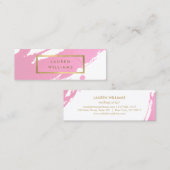 抽象芸術ピンクブラシストローク スキニー名刺 (正面/裏面)