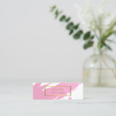 抽象芸術ピンクブラシストローク スキニー名刺 (スタンド正面)