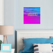 抽象芸術ピンクブルーグラデーション金ゴールドタイポグラフィ 箔ポスター (インサイチュ (寝室))