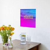 抽象芸術ピンクブルーグラデーション金ゴールドタイポグラフィ 箔ポスター (レイダウン (キッチン))