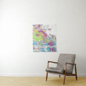 抽象芸術ピンクブルーグリーン霊気シンボルチョークーレイ タペストリー (インサイチュ)