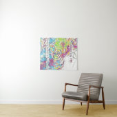 抽象芸術ピンクブルーグリーン霊気シンボルチョークーレイ タペストリー (インサイチュ(横))