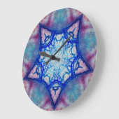 抽象芸術ピンクブルースター ラージ壁時計 (傾斜)