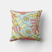 抽象芸術ピンクブルーバタフライウィング装飾用クッション クッション (裏面)