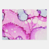 抽象芸術ピンクブルーパープルラッピング紙シート ラッピングペーパーシート (正面3)