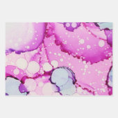 抽象芸術ピンクブルーパープルラッピング紙シート ラッピングペーパーシート (正面)