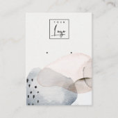 抽象芸術ピンクブルー水彩イヤリングロゴ表示 名刺 (正面)